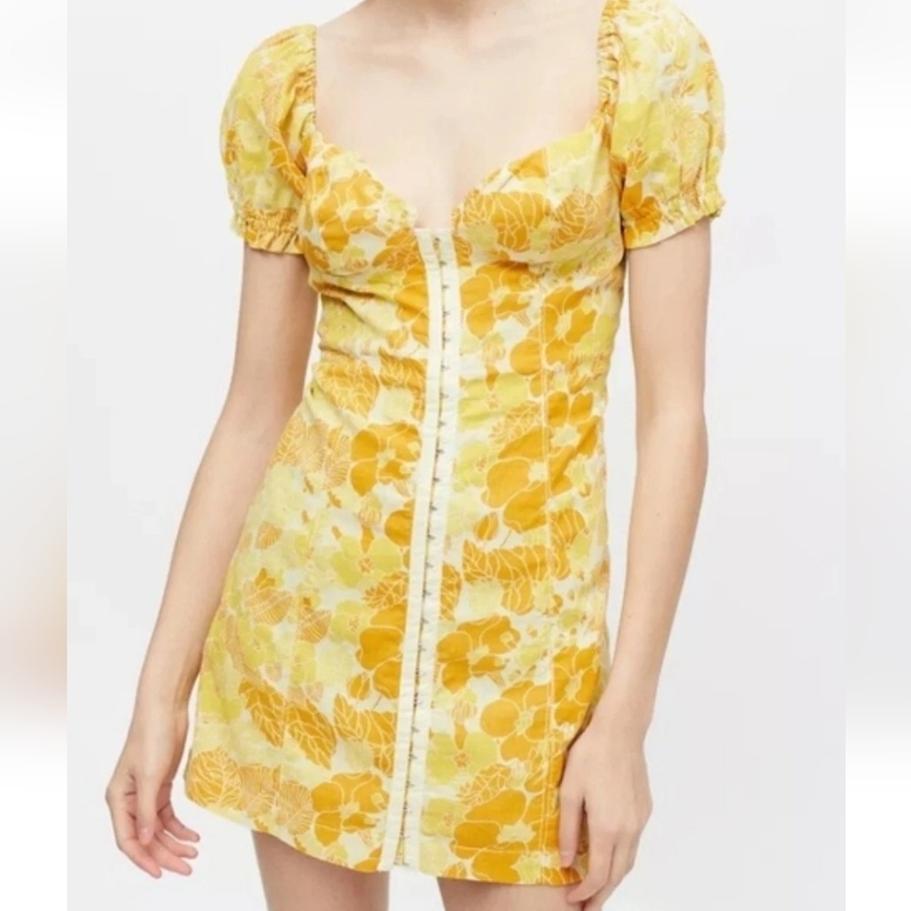 Urban Outfitters Floral Yellow Dress Size XS